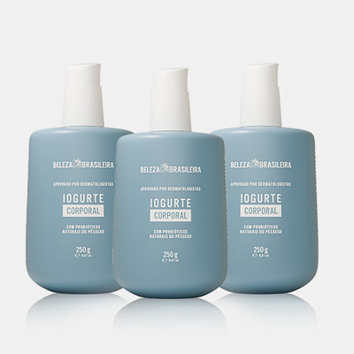 Chegou o Iogurte Corporal com probóticos naturais do pêssego, Pantenol, Niacinamida e Óleo de Rosa Mosqueta da Beleza Brasileira. Conheça a loção hidratante que une ativos poderosos com absorção rápida e sensorial gostoso e refrescante. Ideal pra peles oleosas e mistas, conheça já!