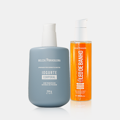 O Kit Rotina Refrescante, da Beleza Brasileira, oferece um upgrade na sua forma de cuidar da pele. No banho,  o Óleo de Banho proporciona uma limpeza suave, hidratante e perfumada. Já no pós banho, com a pele seca, o Iogurte Hidratante Corporal garante hidratação de até 48h, deixando sua pele macia, sequinha e firme logo após a aplicação.
