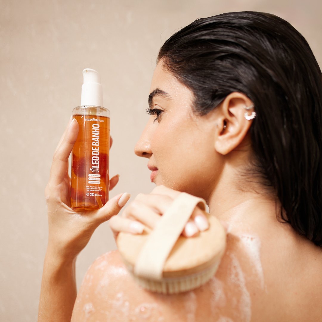 Óleo de Banho da Beleza Brasileira. Garanta o banho premium em todos os banhos. Limpeza suave e hidratante.