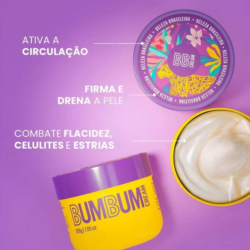 Bumbum Cream da Beleza Brasileira, o hidratante termogênico que promove firmeza, combate a celulite e estrias e ativa a circulação!