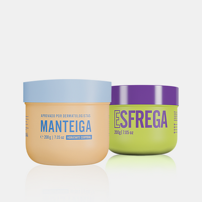 O Kit Dupla Hidratante, da Beleza Brasileira, oferece um combo perfeito para os seus cuidados com a pele. No banho, o Esfrega Esfoliante Hidratante de Banho proporciona uma esfoliação suave, sem agredir e que reduz bolinhas inflamadas na pele corporal. Já no pós banho, com a pele seca, a Manteiga Hidratante Corporal garante hidratação profunda de rápida absorção, com ativos que recuperam a saúde da barreira cutânea e estimulam o colágeno na pele.