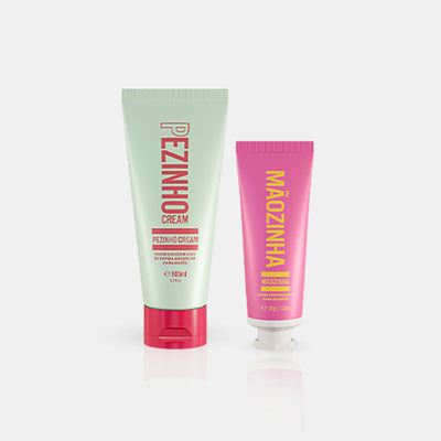 O Kit Pezinho + Mãozinha é um queridinho da Beleza Brasileira. Perfeito para presentes, mimos e até mesmo cuidado diário, esse combo da hidratação garante pés macios, cheirosos e livres de rachaduras com o Pezinho e mãos hidratadas, perfumadas e suaves com o Mãozinha. 