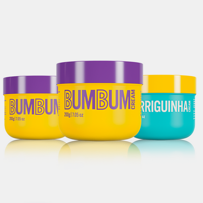 O melhor pré treino para seu exercício é o Kit Pré Treino da Beleza Brasileira. Comece a aquecer em casa mesmo com o efeito termogênico do Bumbum Cream e do Barriguinha. Enquanto o Bumbum ajuda a reduzir celulite e aumenta a circulação da pele o Barriguinha auxilia na redução de medidas e na promoção do colágeno. 