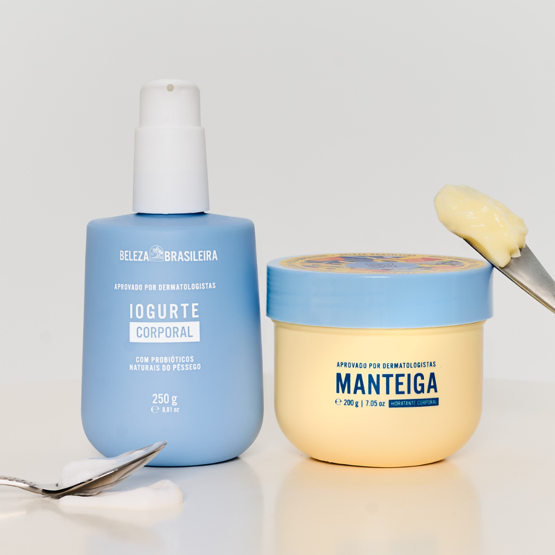 Nova linha de hidratantes corporais da Beleza Brasileira. Ativos poderosos que nutrem e hidratam a pele com rápida absorção. o Iogurte Hidratante Corporal é indicado para peles oleosas e mistas e a Manteiga Hidratante Corporal é indicada para peles secas e extra secas.