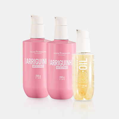 Kit Barriguinha Cream: 2 Barriguinha + 1 BB Oil