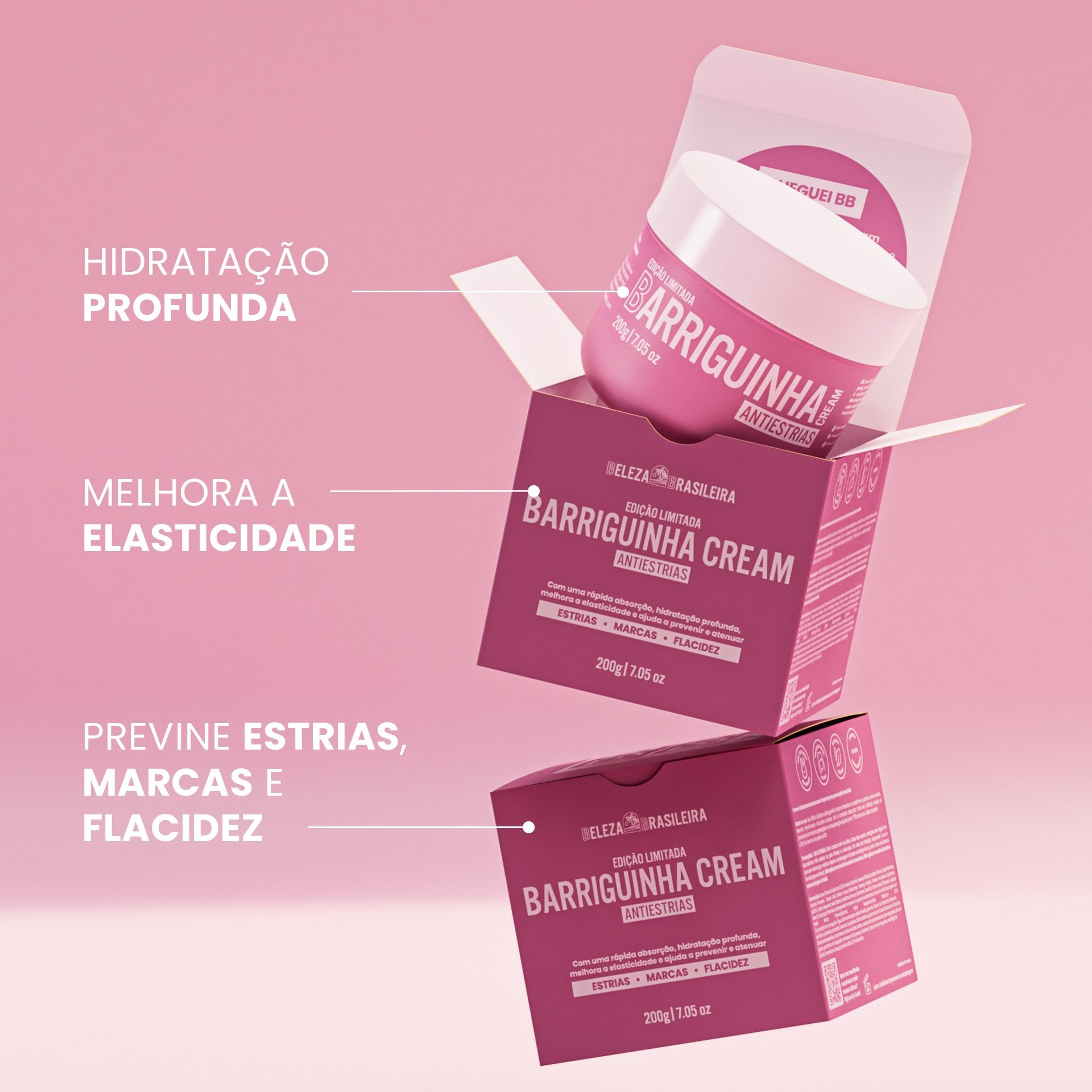 Kit Barriguinha Cream: 2 Barriguinha + 1 BB Oil + Necessaire - BELEZA BRASILEIRA